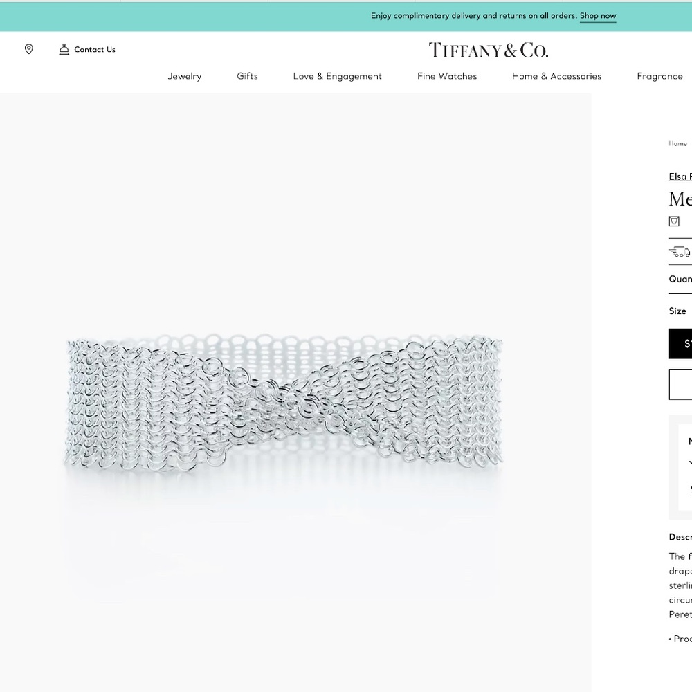 Silver Mesh Bracelet- XS - Tiffany & Co